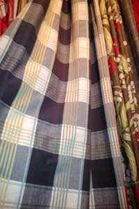 Interlined door curtain in Designer Fabric - Romo Tiverton