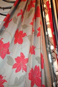 Interlined door curtain in Designer Fabric