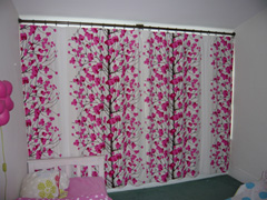 Marimekko Lumimarja interlined and blackout on a 32mm metal pole with recess brackets Alexandra Park