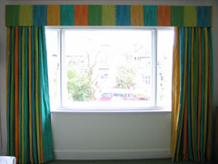 Interlined and blackout curtains and pelmet Highgate 