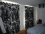 Marimekko Tuuli black, interlined and eyeletted and blackout Stoke Newington