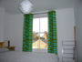 Marimekko pelimarni, interlined and eyeletted on a pole Stoke Newington