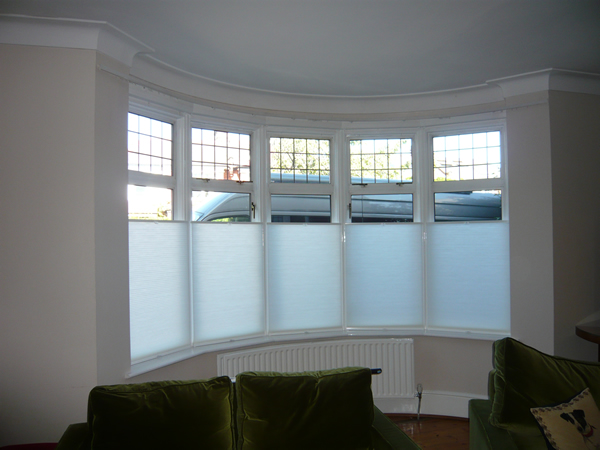 Bottom Up - Top Down Luxaflex duette blinds fitting in North London by Changing Curtains