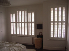 Silk white shutters with 47mm louvres Hampstead
