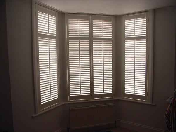 MDF shutters with 63mm louvres in silk white 