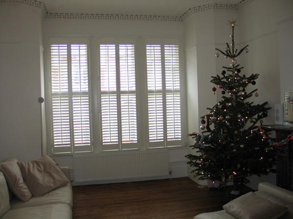 MDF shutters with 64mm louvres