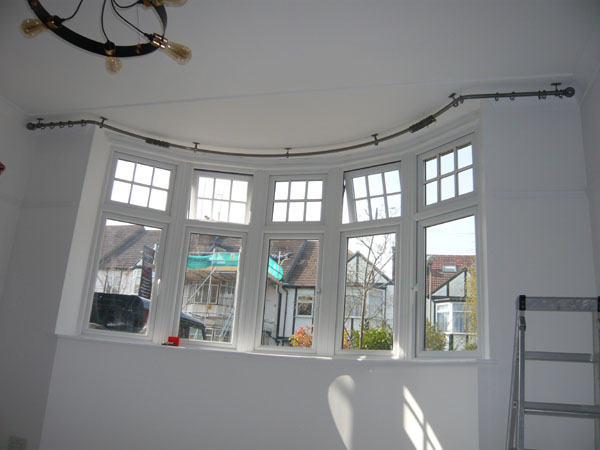 Bradleys 25mm Ceiling Fix Bay Window, Round Bay Window Curtain Rods