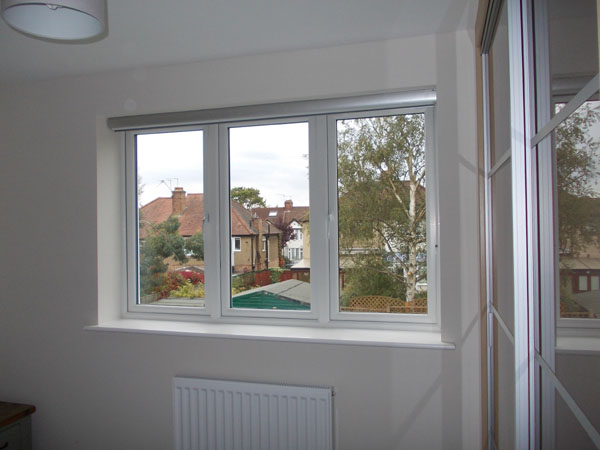 Luxaflex Bon Soir Silhouette shade raised and concealed within its headrail