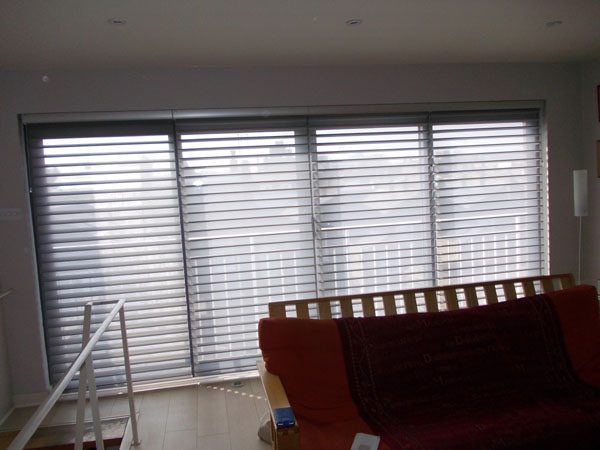 Luxaflex Silhouette blinds lowered but transparent 