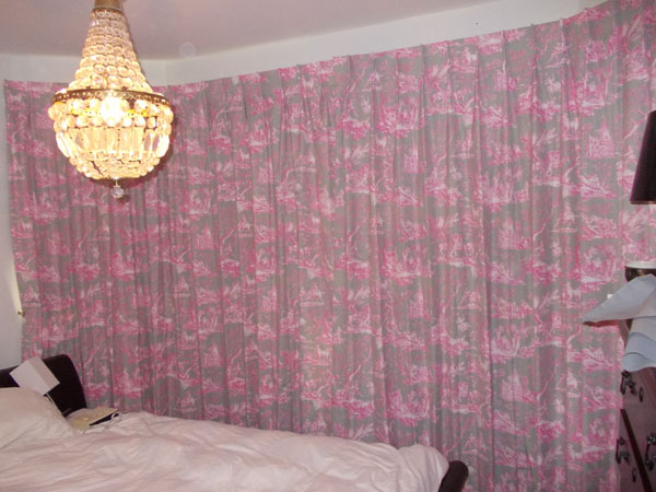 Curtains in Manuel Canovas La Musardiere with overlap for better blackout closure