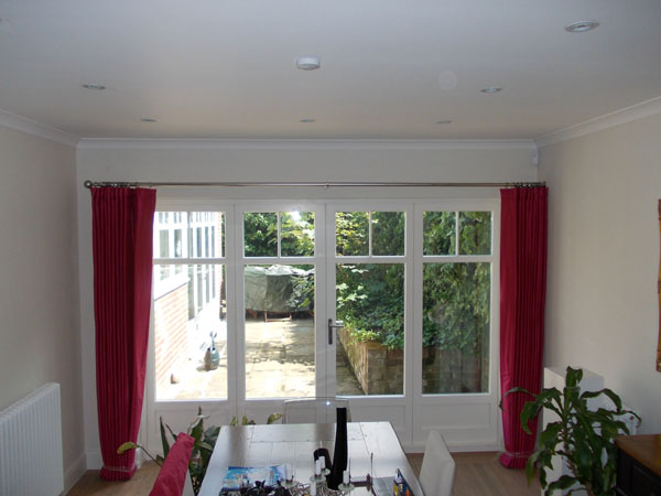 curtain pole with wave style curtains