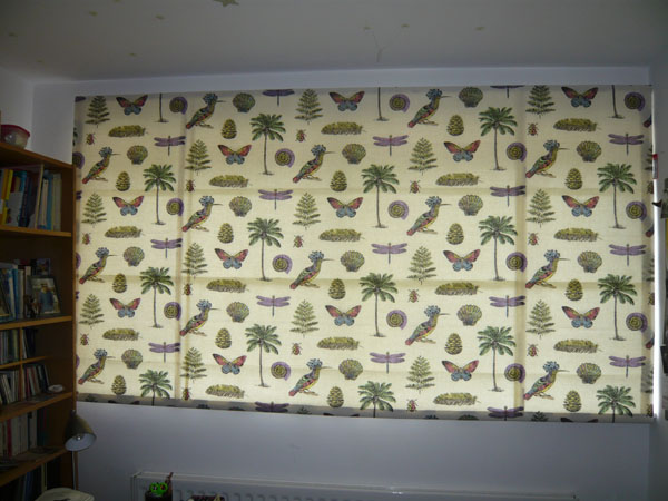roman blind in Sanderson Cocos fabric