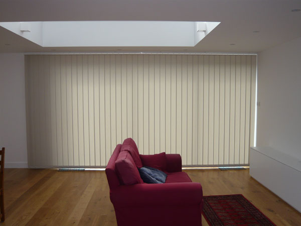 blind louvres rotated to give full closure