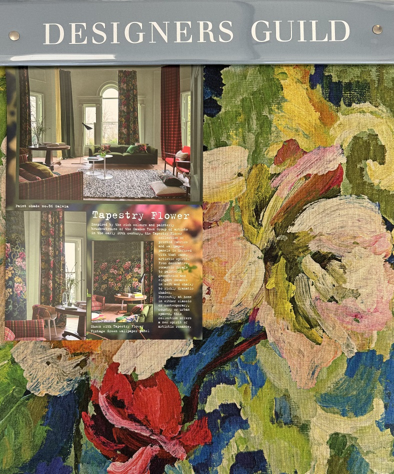Designers Guild  Tapestry Flower  Vintage Green