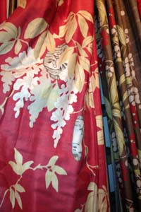 Interlined door curtain in Designer Fabric