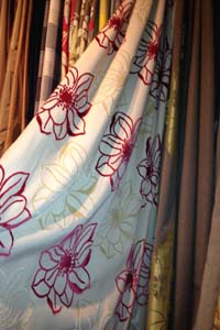 Interlined door curtain in Designer Fabric