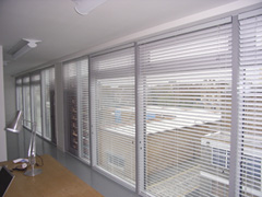 50mm aluminium venetians fitted in a modern studio in hackney