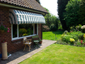 Dutch canopy at domestic window in North London