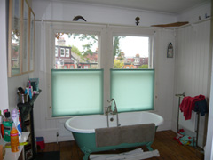 bottom up roller blinds in a bathroom Crouch End