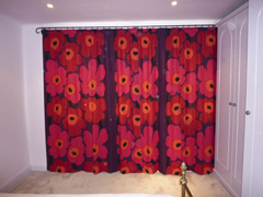Marimekko flowers, bright and cheerful, interlined and blackout Hampstead Garden Suburb 