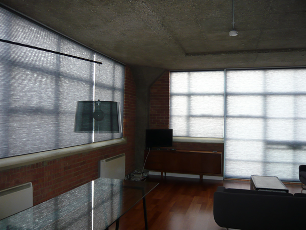 Luxaflex Duette blinds for a loft apartment in Central London Docklands