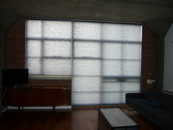 Luxaflex Duette blinds for a loft apartment in Central London Docklands