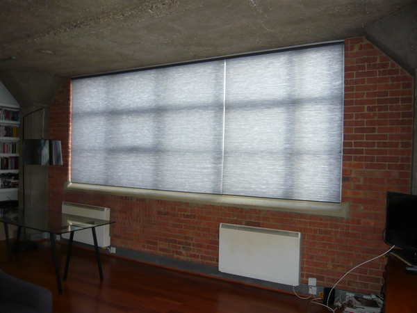 Luxaflex Duette blinds for a loft apartment in Central London Docklands