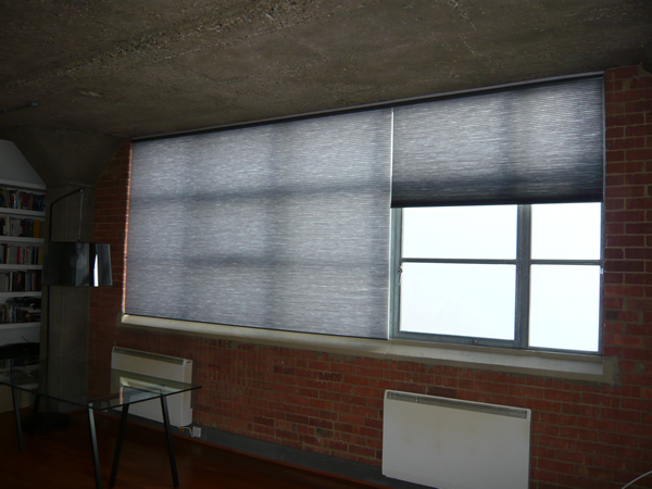 Luxaflex Duette blinds for a loft apartment in Central London Docklands