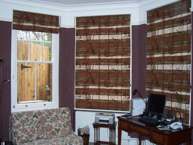 Roman blinds in discontinued fabric