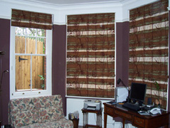 roman blinds made from clients curtains in discontinued fabric Hampstead