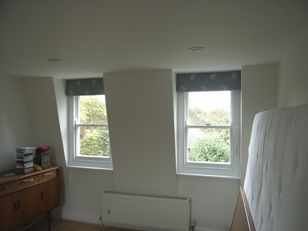 Roman blinds on dormer windows