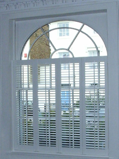 MDF silk white shutters with 47mm louvres Islington