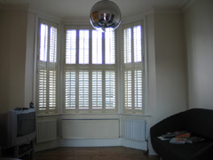 Pearl shutters 47mm louvres, tier on tier Finchley