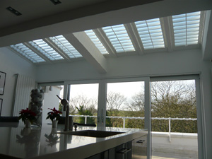 Roof shutters with 89mm louvres for shade and light Parliament Hill