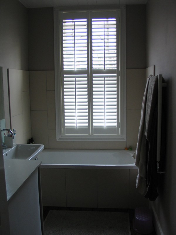 MDF shutters with 64mm louvres