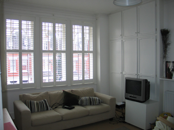 MDF shutters with 64mm louvres