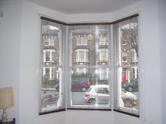 35mm auburn woodslats at bay window Tufnell Park