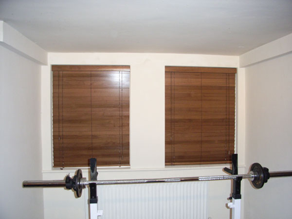 A pair of 50mm wood slat venetians 