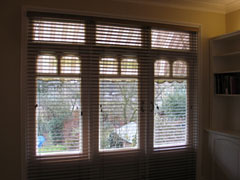 three individual 50mm woodslat blinds Palmers Green