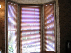 Natural Cedarwood venetian blinds installed in Camden, North London