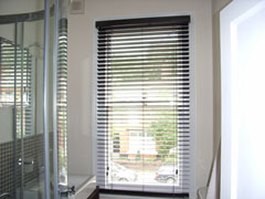 50mm hazel wood slat venetian blind fitted  in Highgate, North London